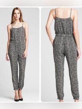 Banana Republic Heritage Collection Jumpsuit Black and White Size 8 NWT